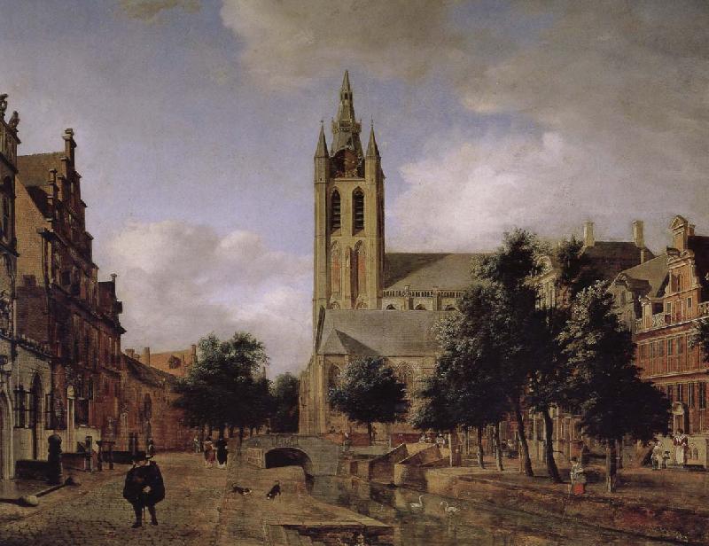 Jan van der Heyden Old church landscape Sweden oil painting art